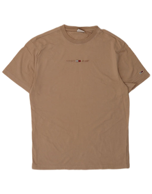 T-shirt grafica da uomo Tommy Hilfiger Top piccola in cotone beige