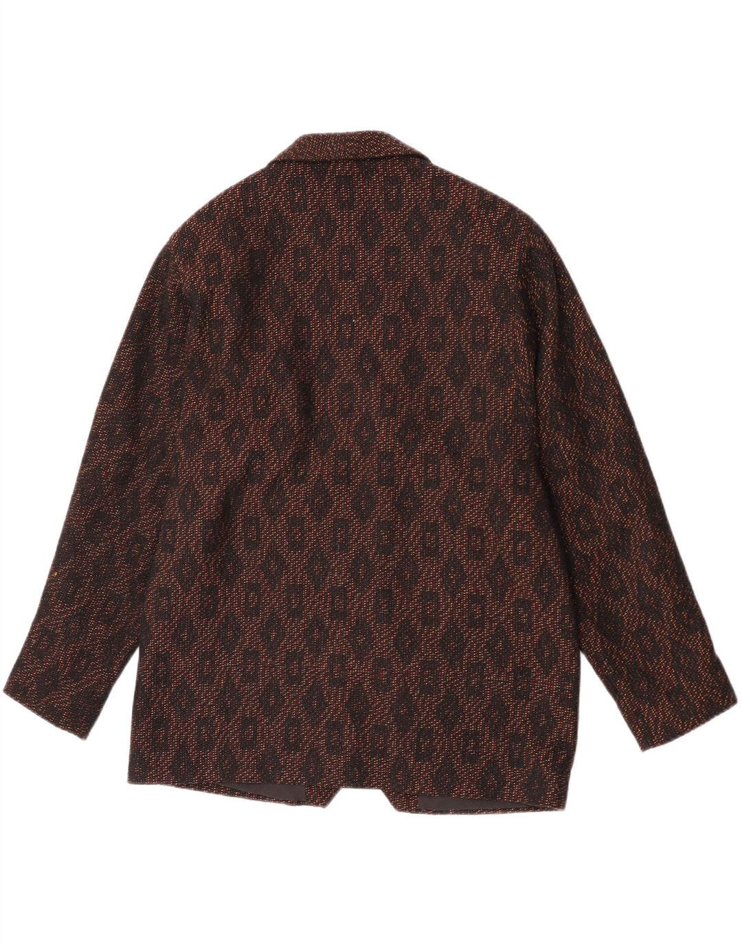 Giacca blazer doppiopetto vintage da donna UK 16 grande stampa animalier marrone