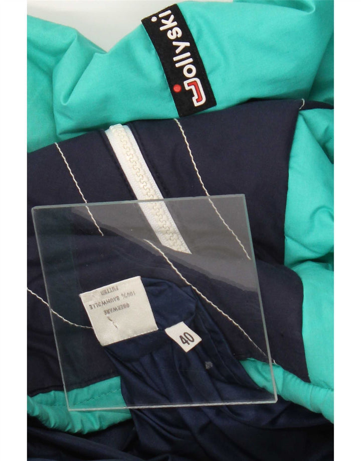 Giacca da sci vintage da donna EU 40 Cotone color block verde medio
