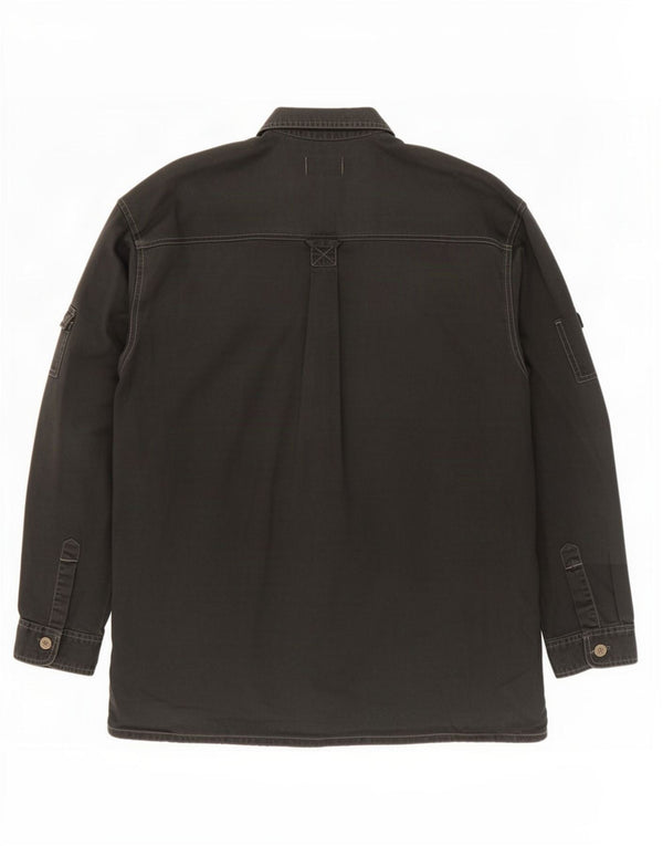Camicia militare vintage da uomo XL in cotone nero