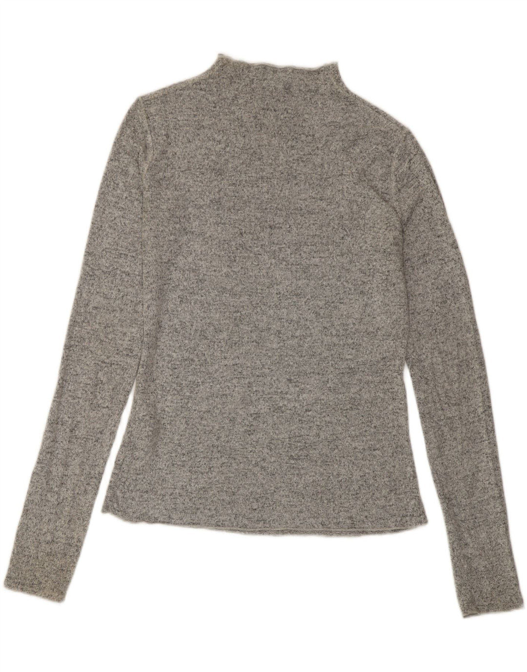 Top Zara da donna a maniche lunghe UK 10 piccolo in viscosa chiazzata grigia