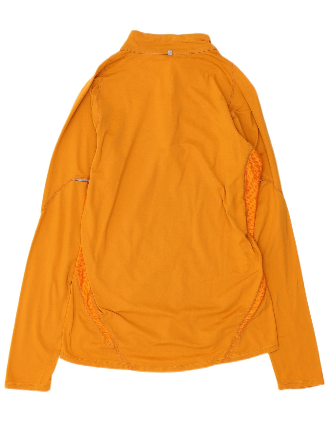 NIKE Top da tuta pullover con zip e collo Dri Fit da donna UK 10 Small Giallo