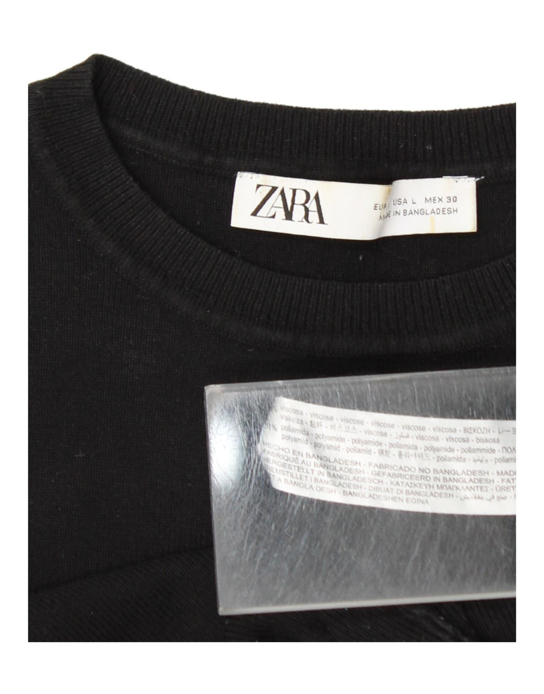 Top corto da donna Zara UK 14 grande in viscosa nera
