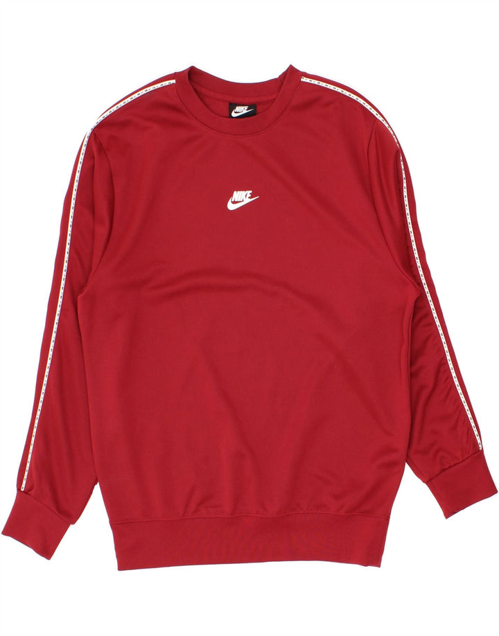 NIKE Mens Graphic Sweatshirt Jumper Small Red Polyester Vintage Nike and Second-Hand Nike from Messina Hembry 