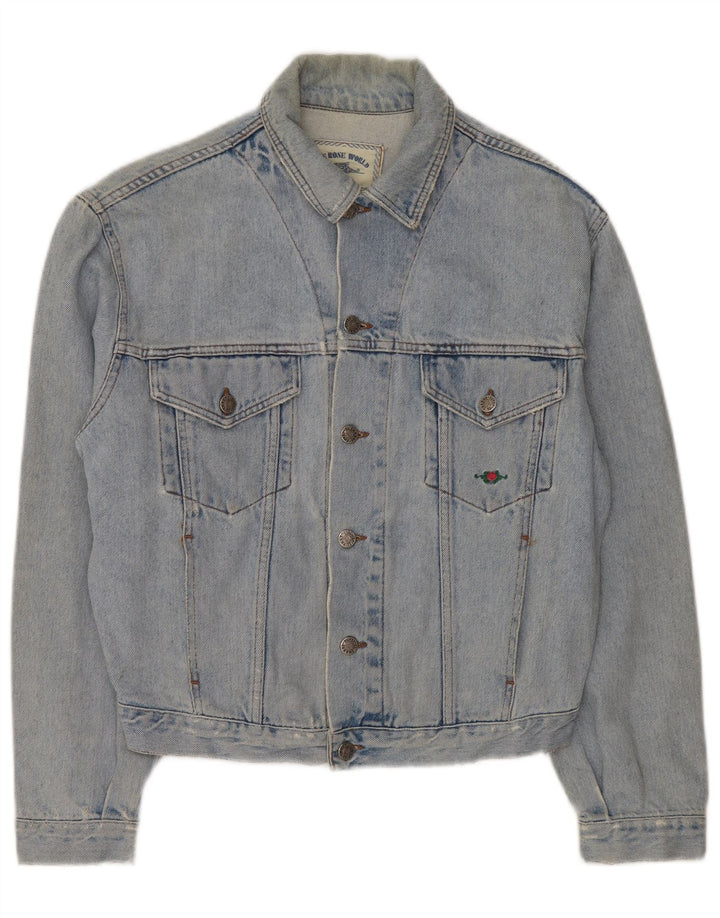 CHARRO Giacca di jeans oversize da donna UK 10 piccola in cotone blu