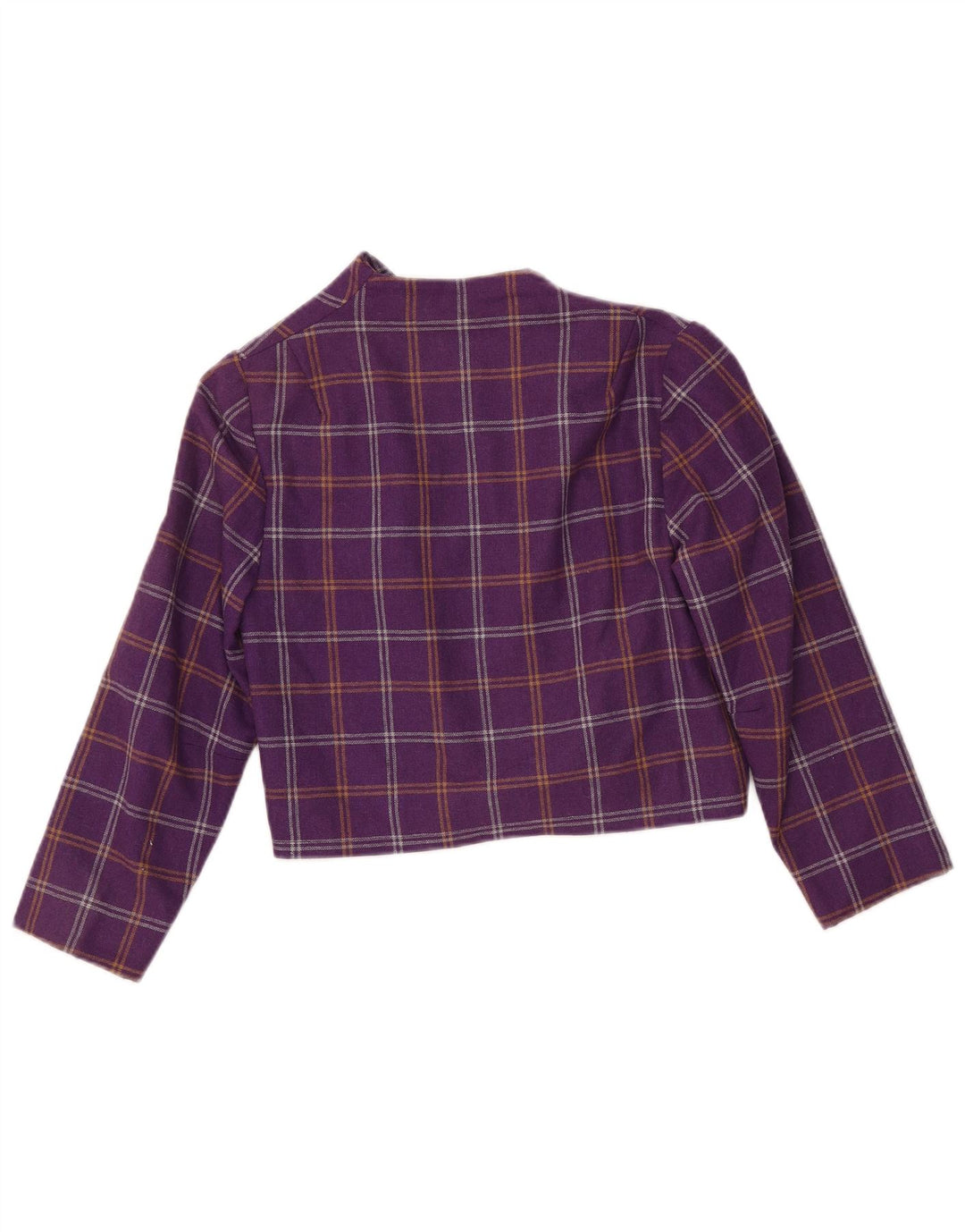 Giacca Bolero da donna VINTAGE UK 10 piccoli quadri viola