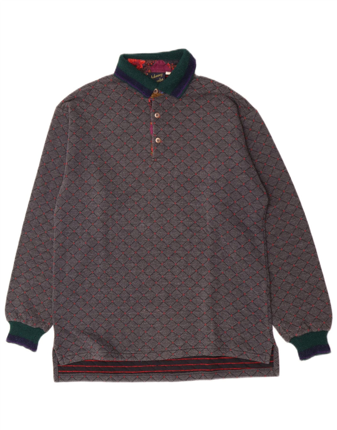 Polo da rugby da uomo Johnny Lambs IT 50 grigio medio a rombi/diamante