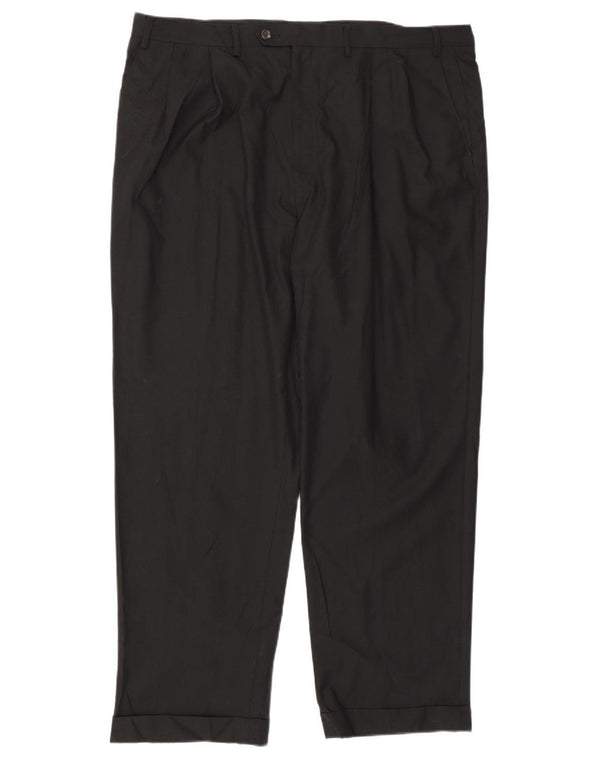 Pantaloni da completo da uomo con pegging Izod W42 L32 poliestere nero