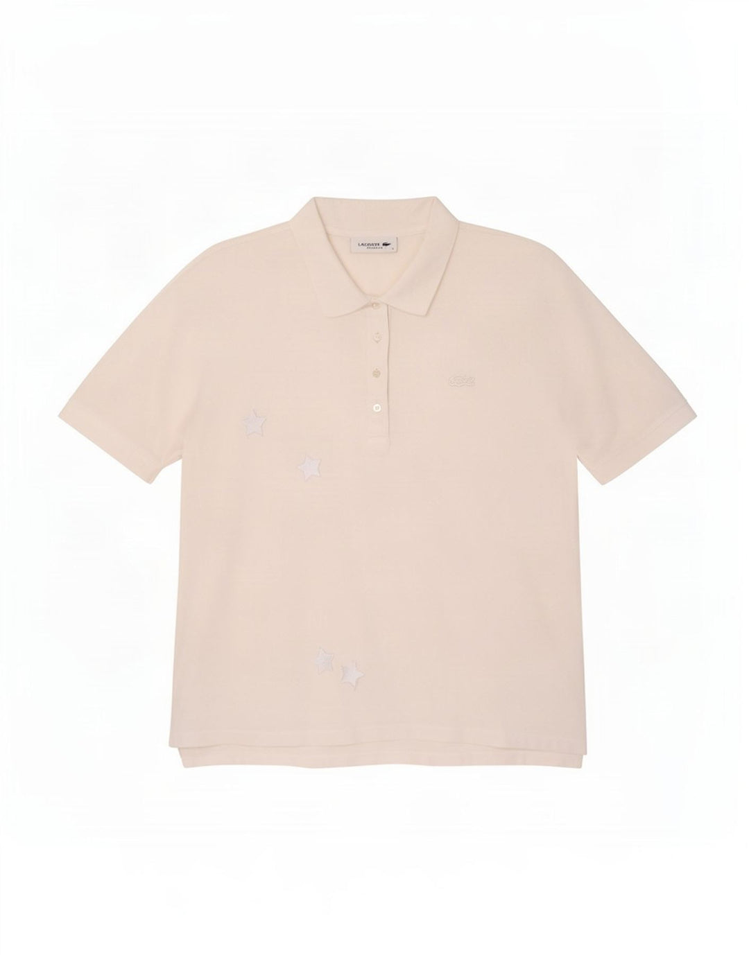 Polo da donna vestibilità rilassata Lacoste UK 14 cotone bianco medio