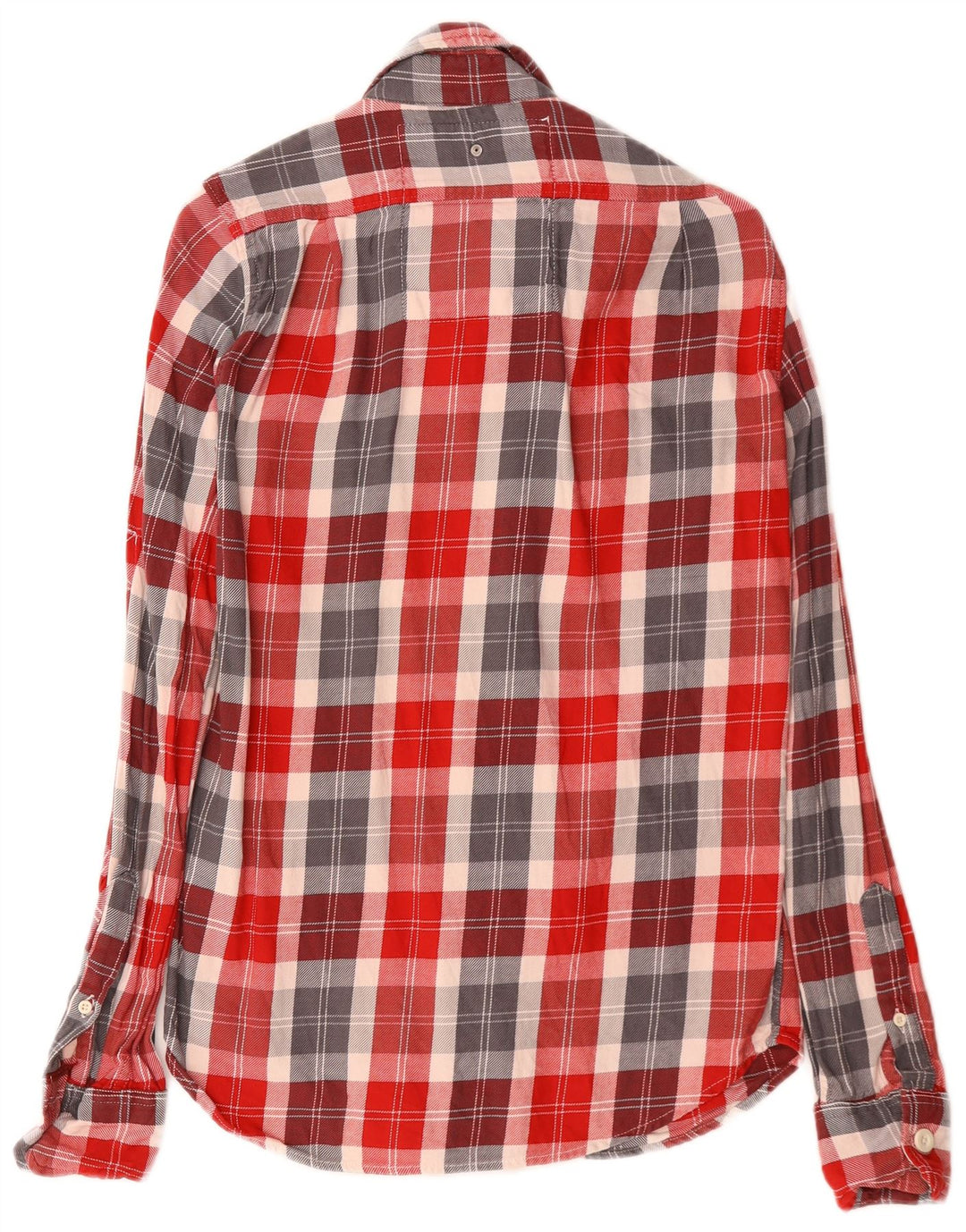 Camicia da uomo in flanella SUPERDRY a quadri piccoli in cotone rosso