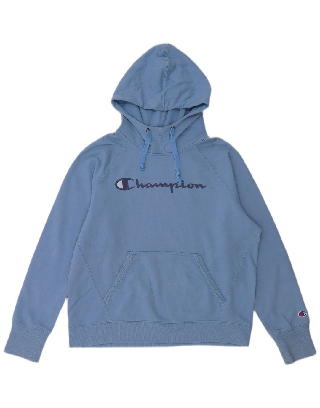 Maglione con cappuccio grafico da uomo Champion Blu medio