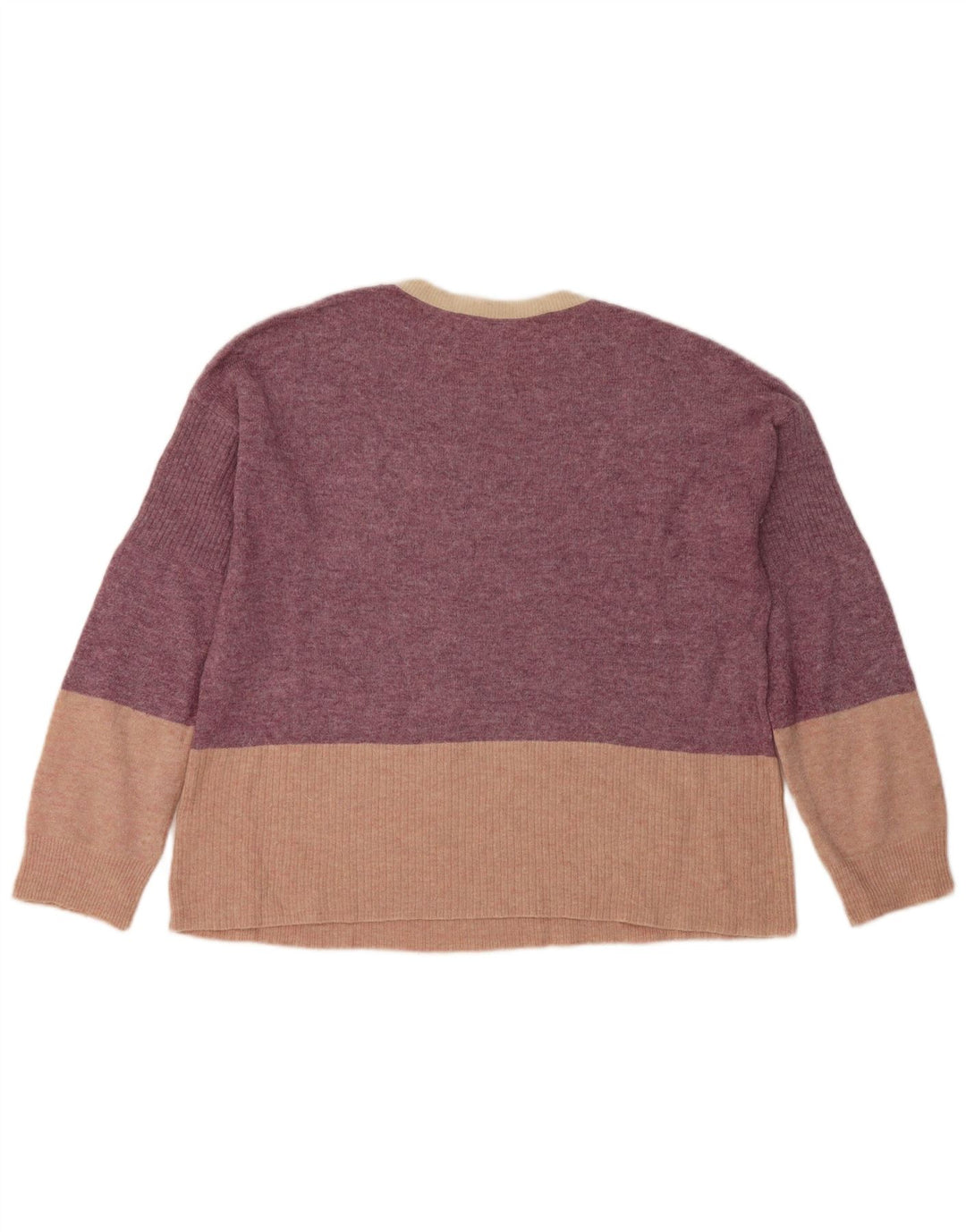 Maglione maglione girocollo da donna White Stuff UK 12 Blocco colore viola medio