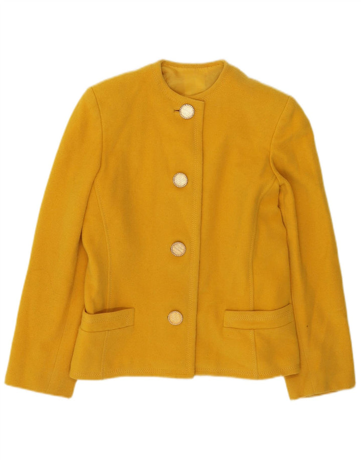Vintage Womens 4 Button Blazer Jacket UK 10 Small Yellow