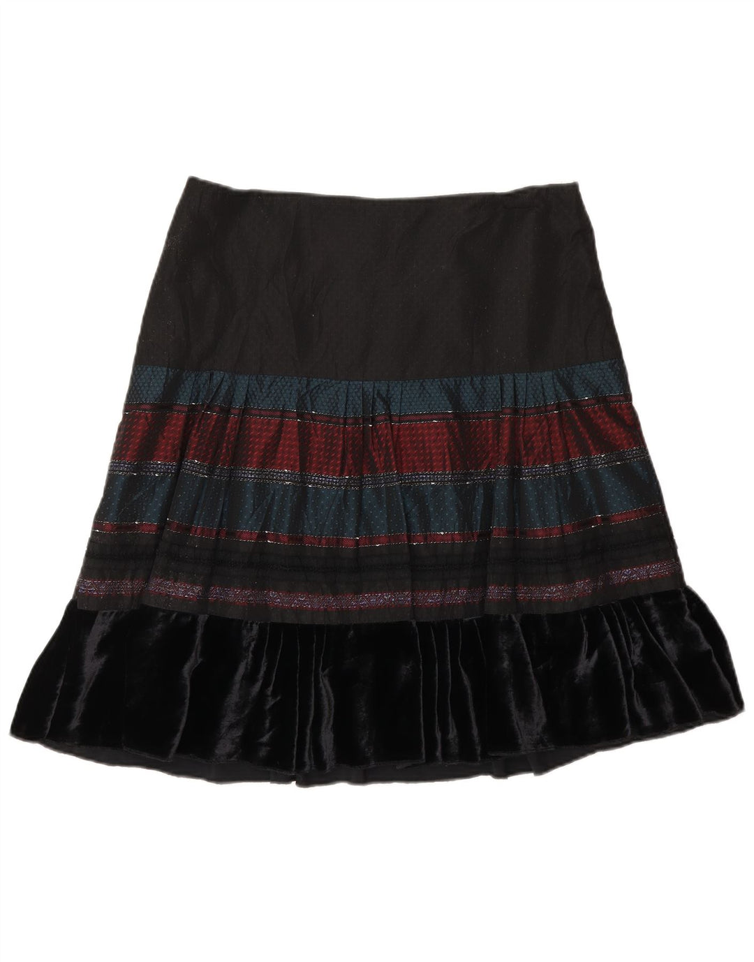 Gonna a trapezio da donna Benetton W30 media nera a righe