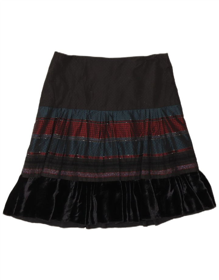 Gonna a trapezio da donna Benetton W30 media nera a righe