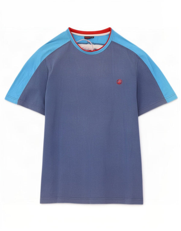 T-shirt da uomo Invicta Top in cotone color block blu medio
