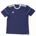 Adidas Uomo Climalite T-shirt Top Large Blu Navy Colourblock Poliestere