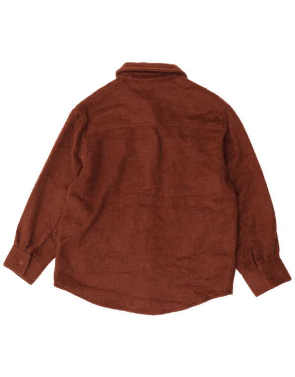 Camicia in flanella da donna Topshop UK 14 Poliestere marrone medio