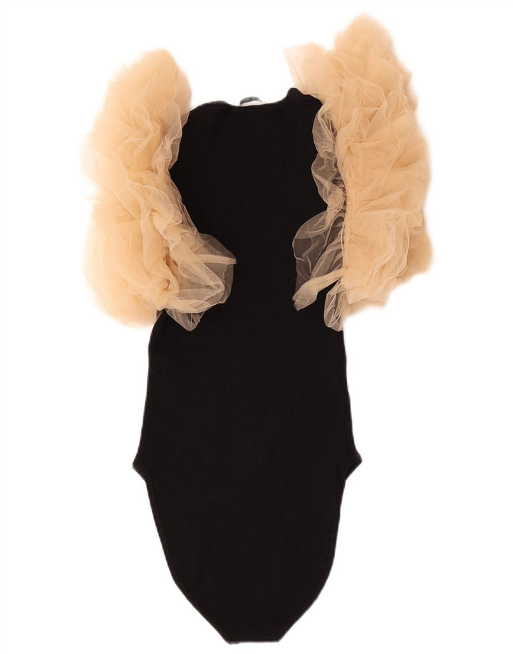 Body senza maniche da donna Zara UK 8 Small in viscosa nera