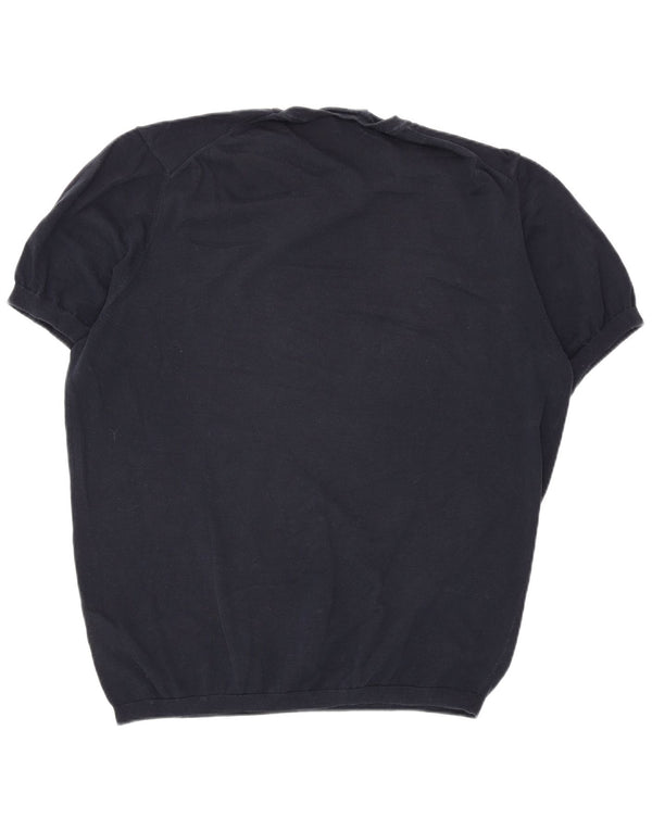 T-shirt da uomo Massimo Dutti Top XL in cotone blu navy