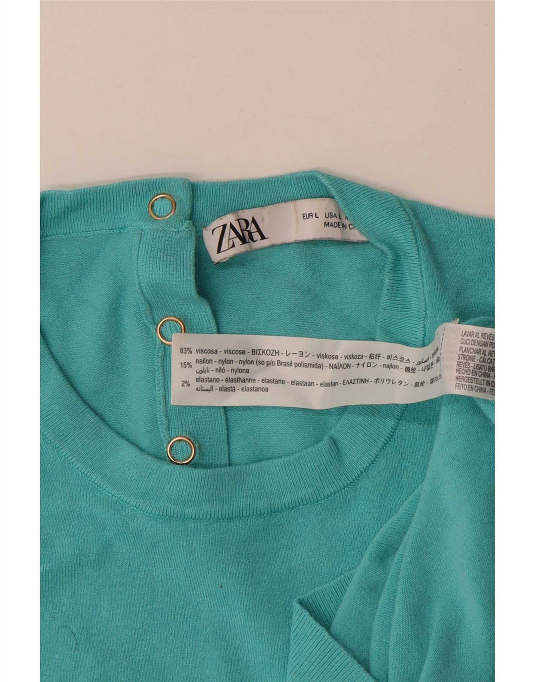 Canottiera da donna Zara UK 14 grande in viscosa blu