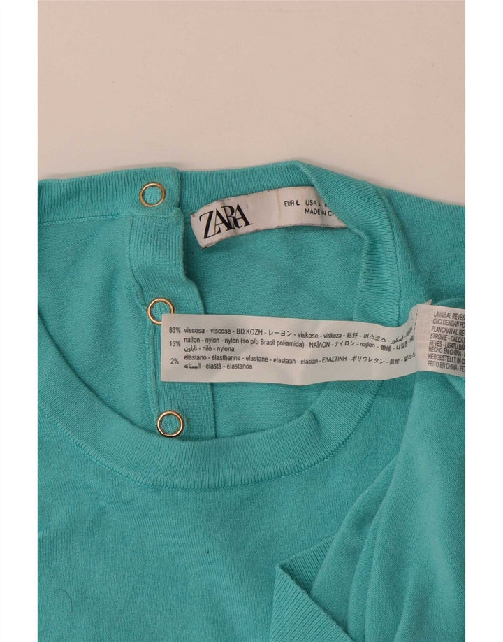Canottiera da donna Zara UK 14 grande in viscosa blu