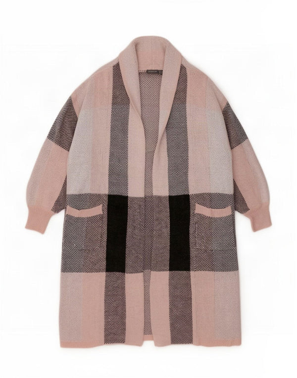 Maglione cardigan lungo autografo da donna Marks & Spencer UK 16 grande rosa