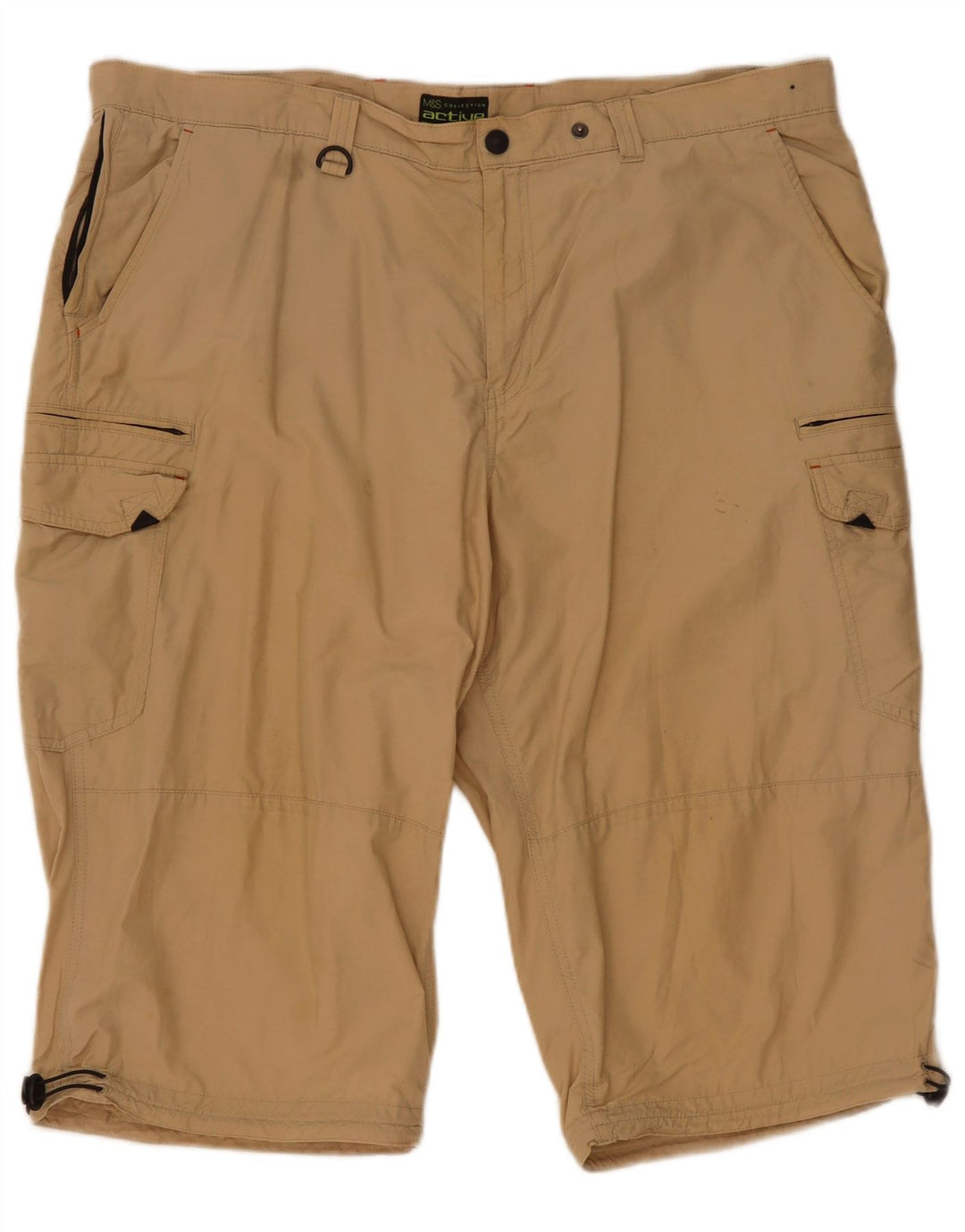 Pantaloncini cargo da uomo Marks & Spencer W44 2XL cotone beige