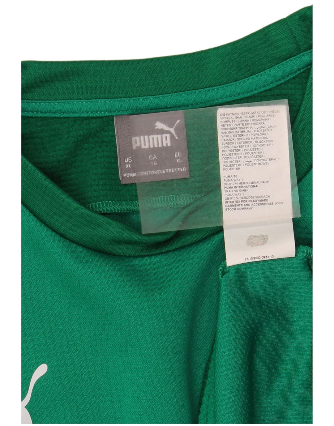 Maglia Puma da uomo a maniche lunghe XL verde in poliestere color block