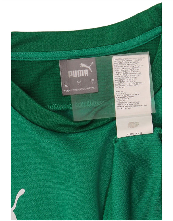 Maglia Puma da uomo a maniche lunghe XL verde in poliestere color block