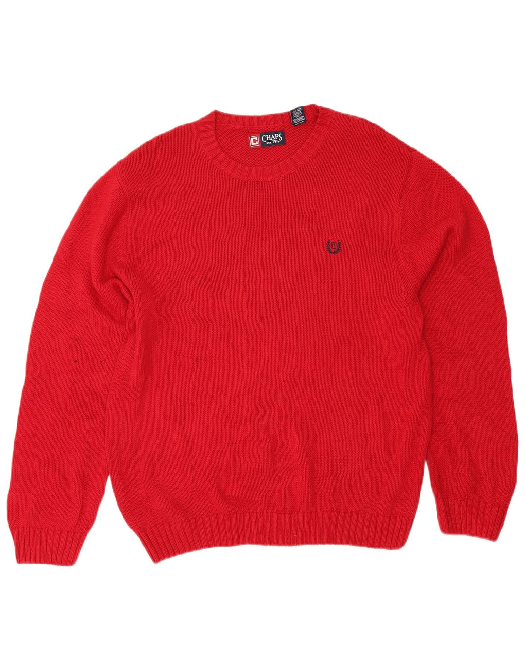 Chaps Uomo Maglione Girocollo Maglione Grande Cotone Rosso
