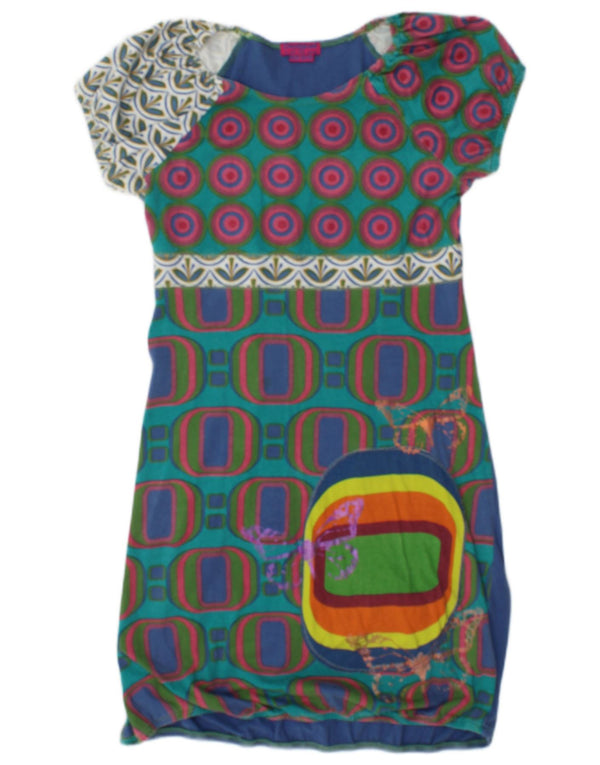Desigual Abito tubino grafico per ragazze 13-14 anni Blu geometrico in cotone