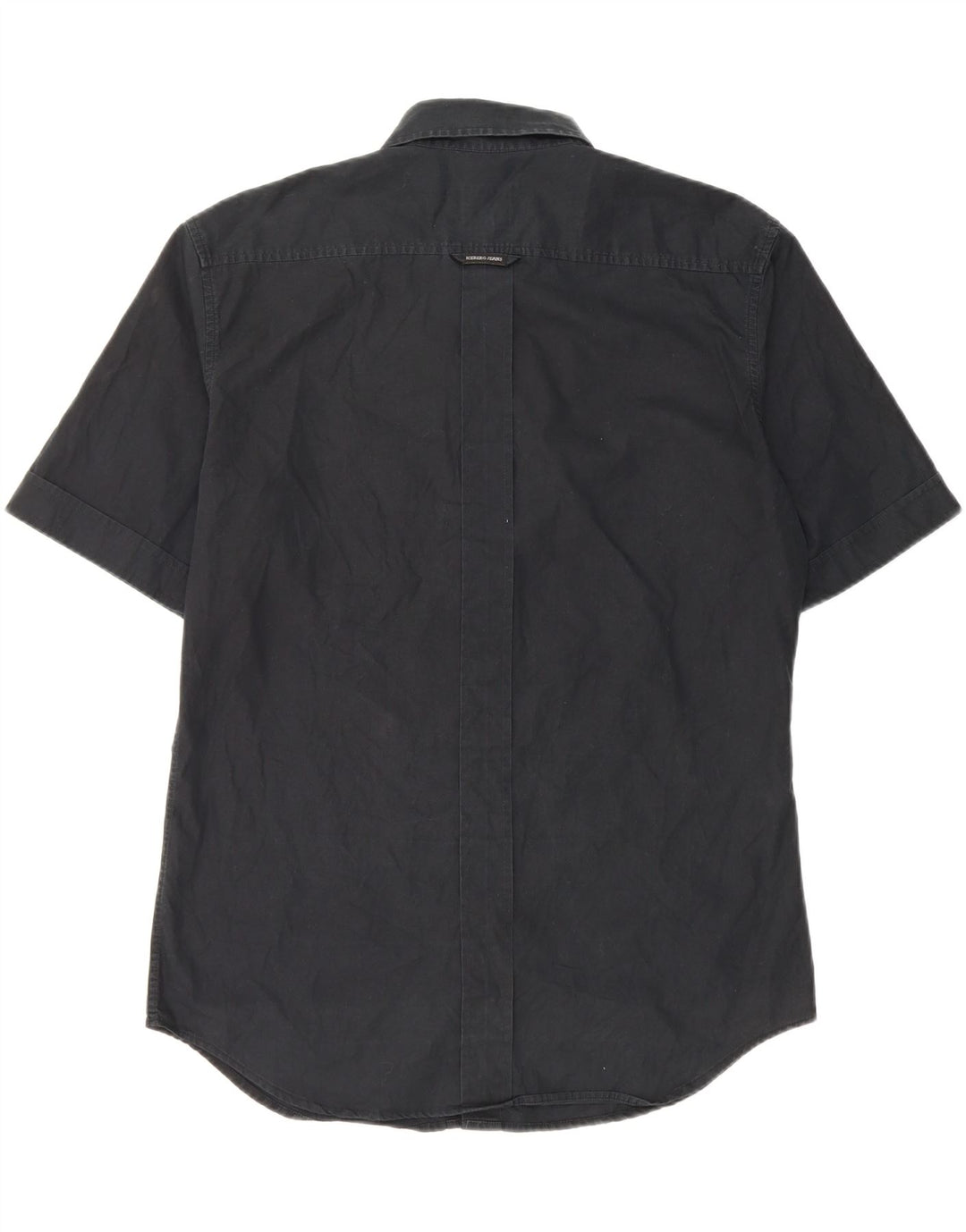 Camicia a maniche corte slim fit da uomo Iceberg Large in cotone nero