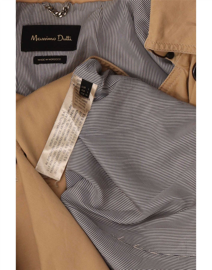 Trench da donna Massimo Dutti UK 14 grande cotone beige