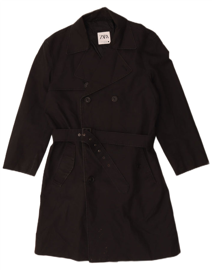 Trench da uomo Zara UK 38 poliestere nero medio