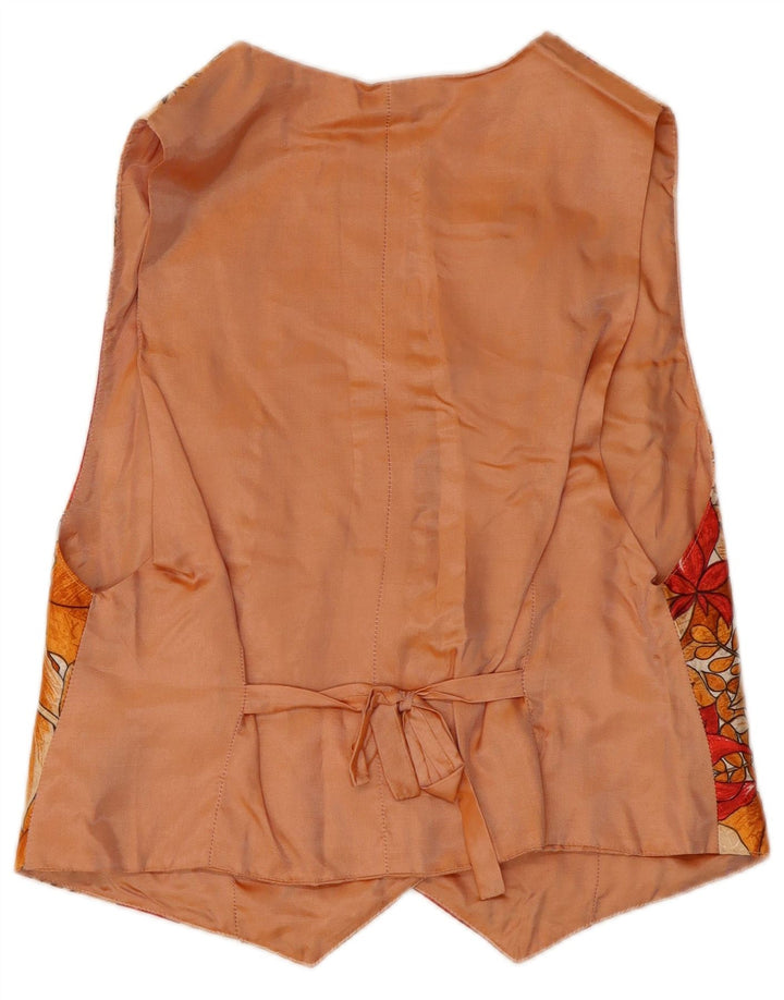 Gilet da donna vintage UK 10 piccolo floreale multicolore