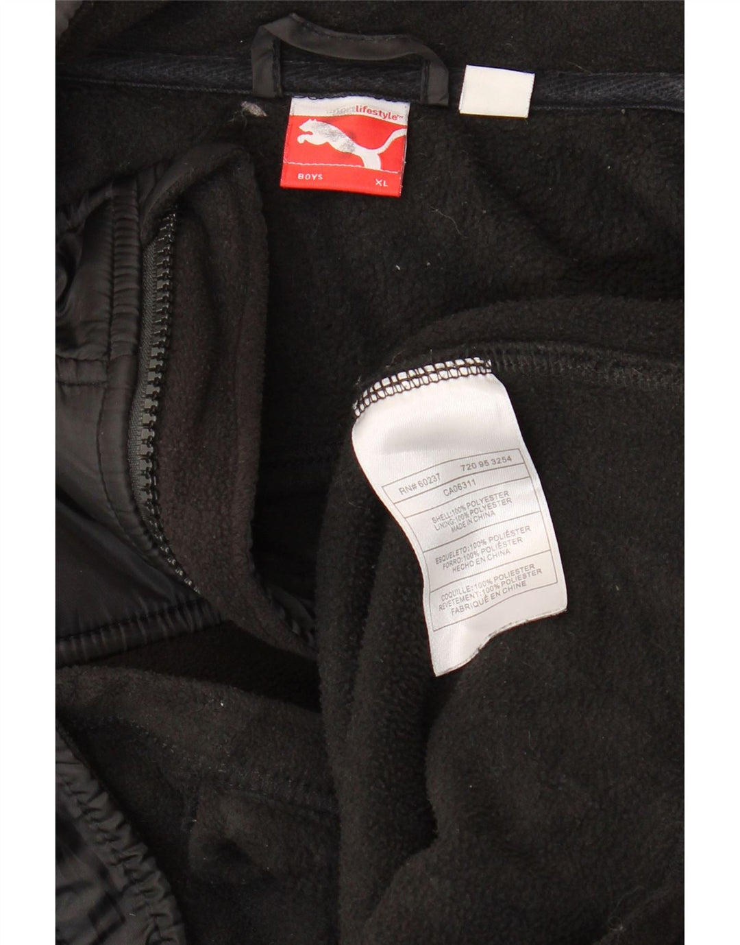 Giacca in pile grafica Puma da ragazzo 13-14 anni XL poliestere nero