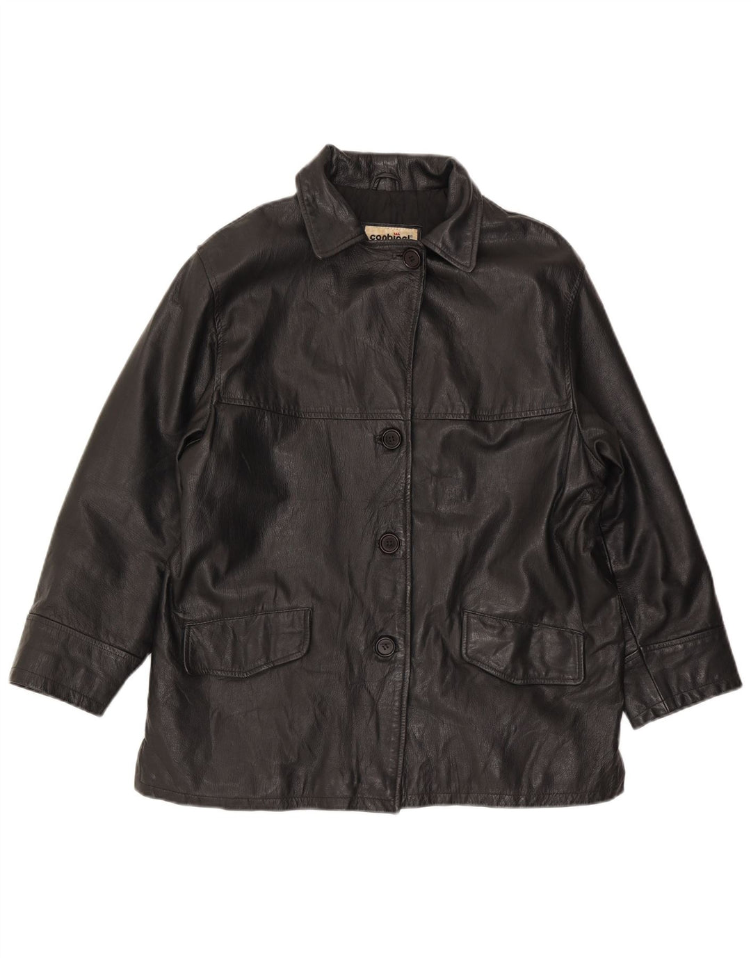 Giacca In Pelle Oversize Donna Conbipel IT 44 Media Pelle Nera