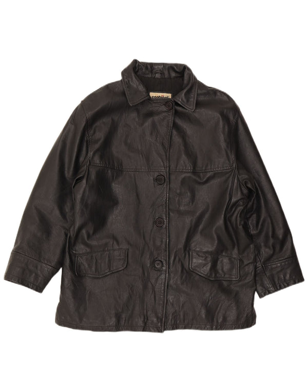 Giacca In Pelle Oversize Donna Conbipel IT 44 Media Pelle Nera