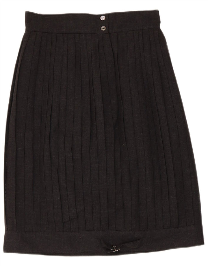 Gonna a pieghe vintage da donna IT 42 media W26 nera