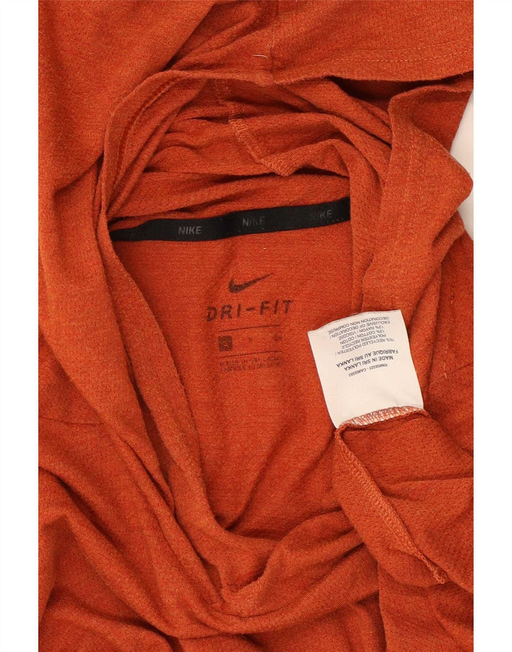 Maglia Nike da uomo a maniche lunghe con cappuccio, piccola, arancione, in poliestere