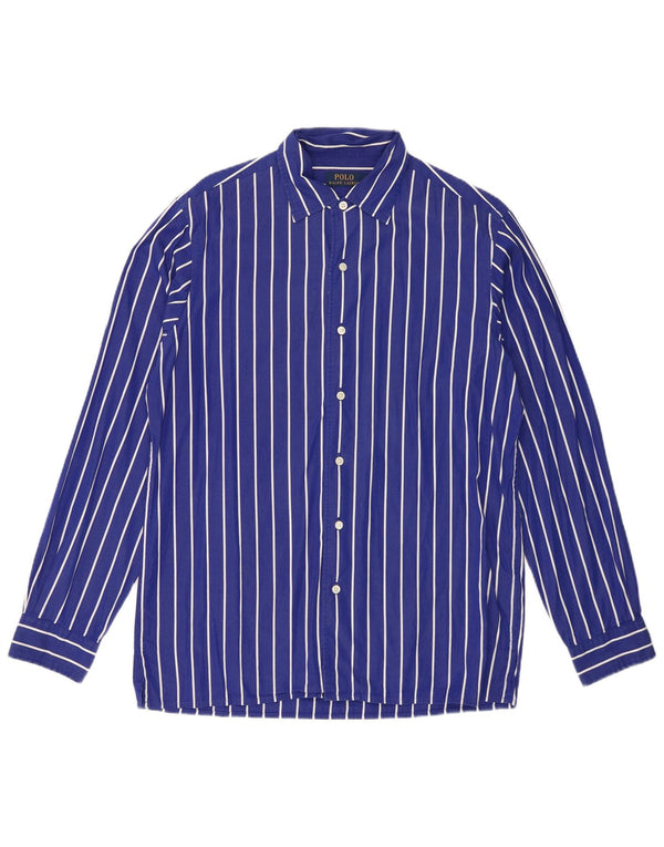 Polo Ralph Lauren Camicia da uomo in cotone a righe blu medio