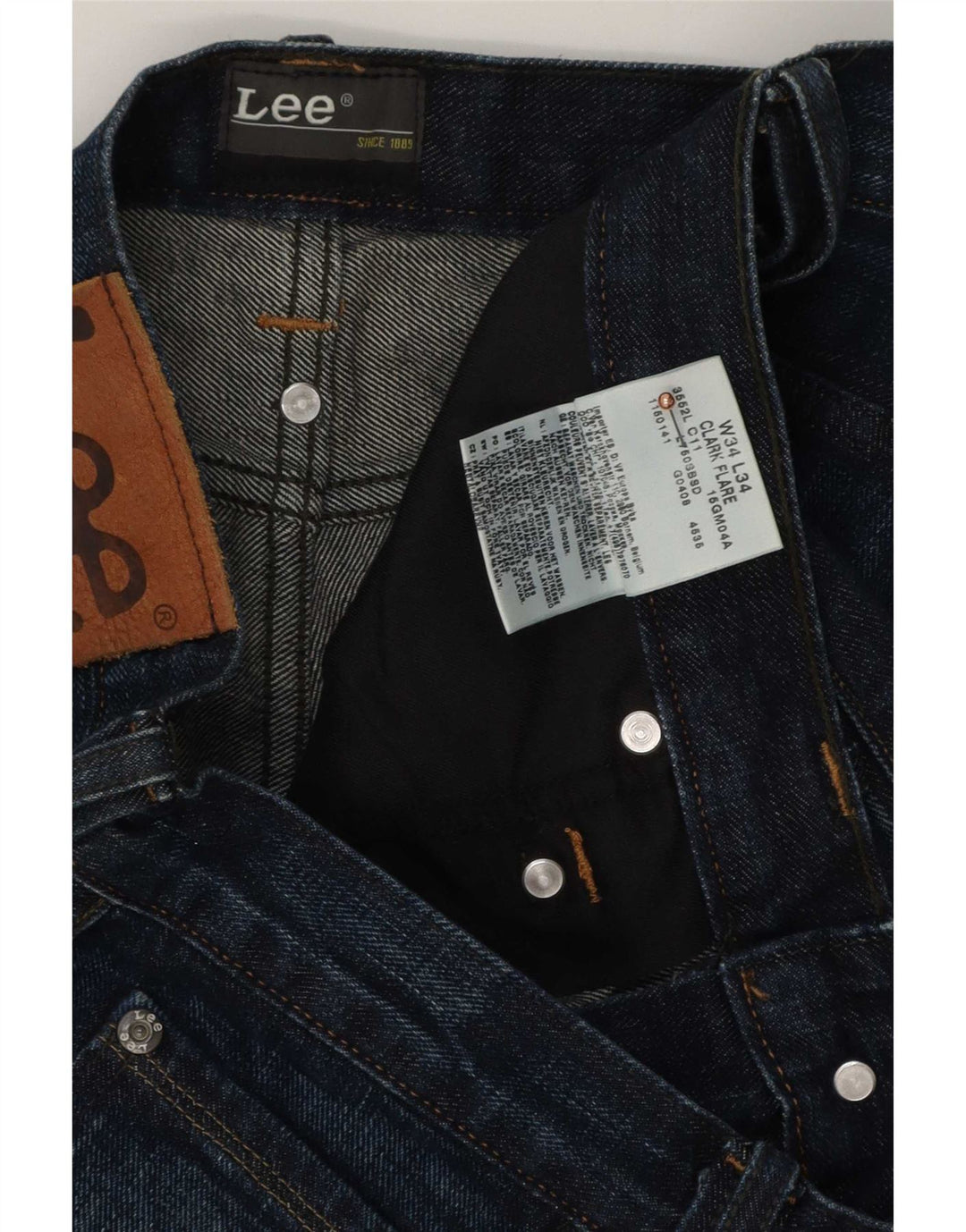 Jeans svasati da uomo Lee Clark W34 L31 cotone blu navy
