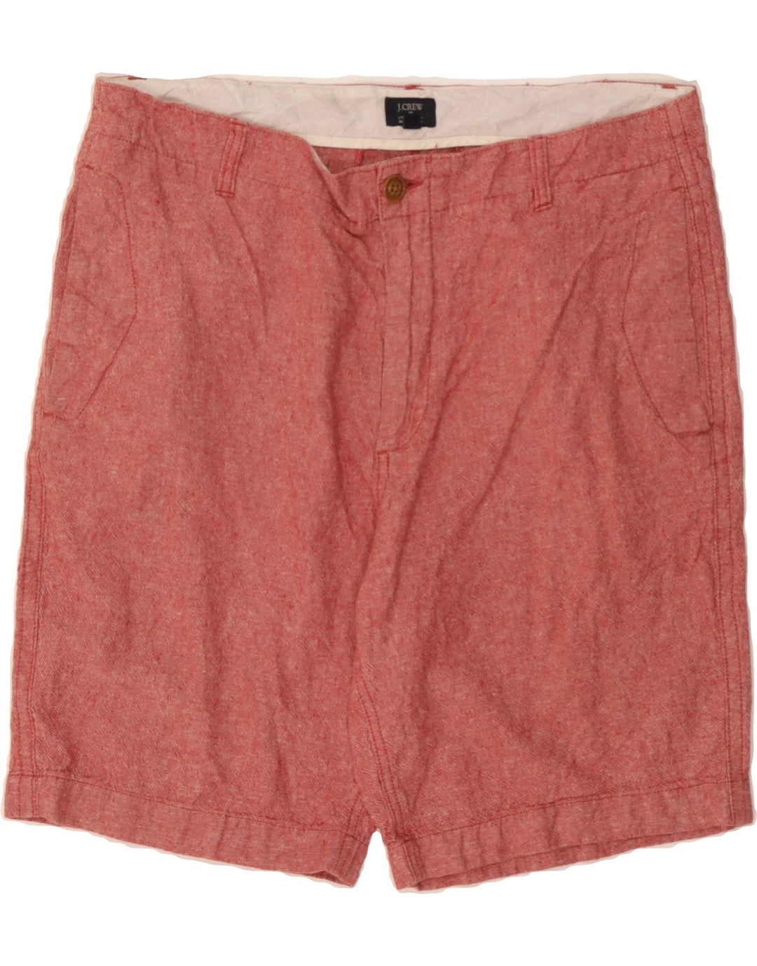 J. CREW Mens Chino Shorts W36 Large Pink Linen Vintage J. Crew and Second-Hand J. Crew from Messina Hembry 