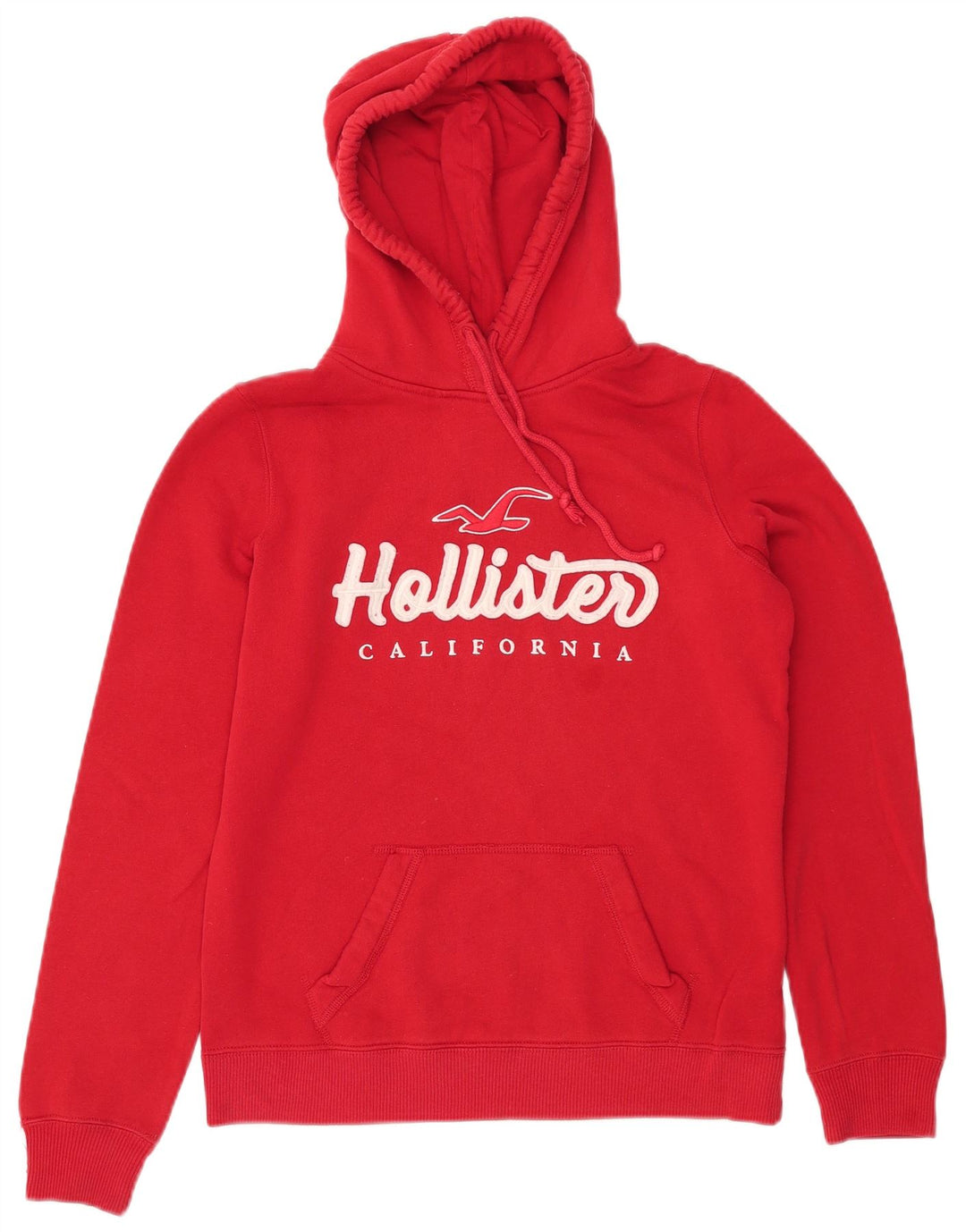 Maglione con cappuccio grafico da donna HOLLISTER UK 10 piccolo cotone rosso
