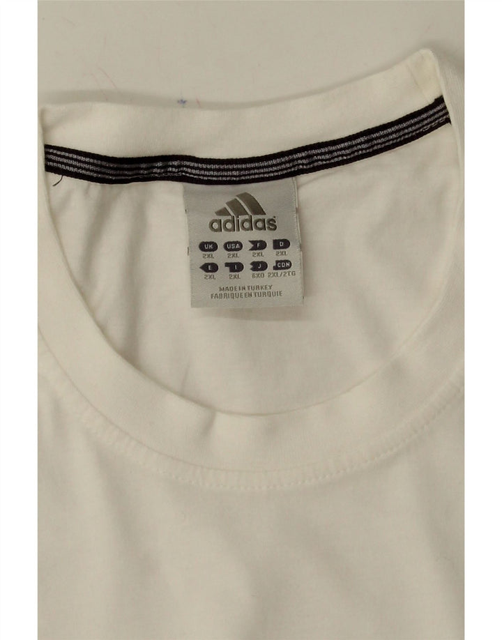 ADIDAS Mens T-Shirt Top 2XL White Cotton Vintage Adidas and Second-Hand Adidas from Messina Hembry 
