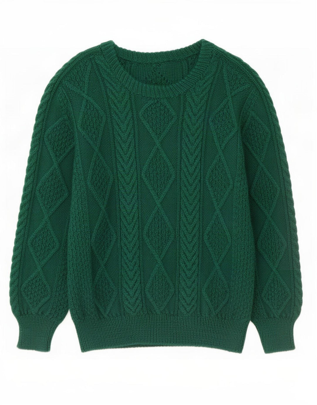 Maglione maglione girocollo da uomo vintage verde medio