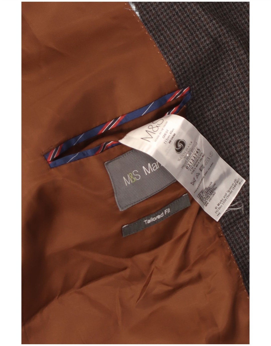 Giacca blazer da uomo su misura Marks & Spencer UK 46 3XL pied de poule grigio