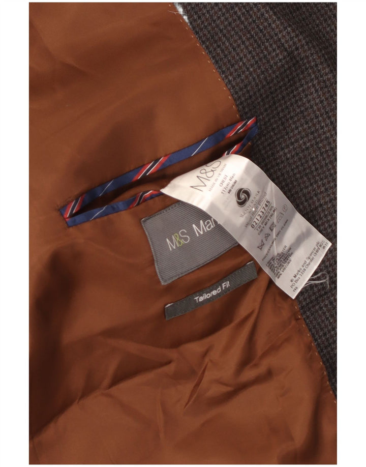 Giacca blazer da uomo su misura Marks & Spencer UK 46 3XL pied de poule grigio