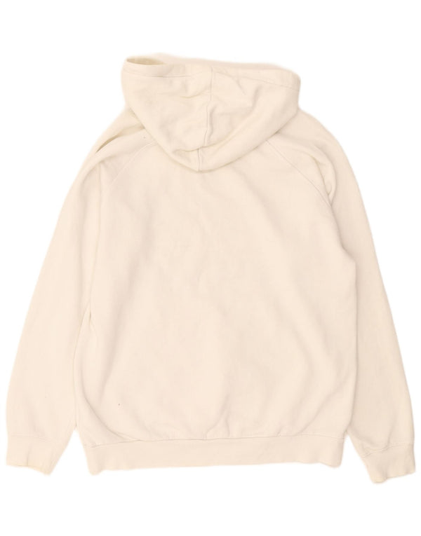 Felpa con cappuccio grafica da uomo Adidas Large in cotone bianco